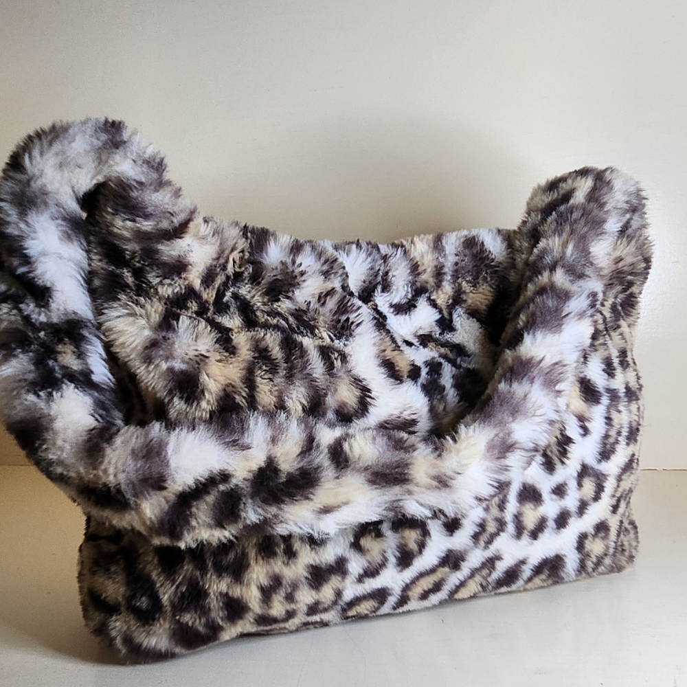 Leopard Print Faux Fur Women's Bag